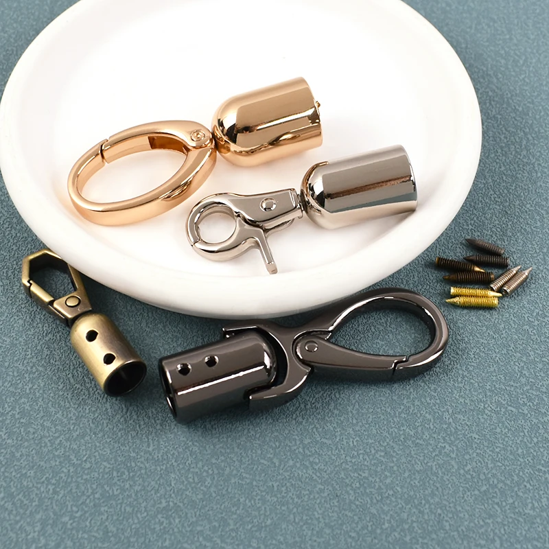 2/4/10Pcs Metal Buckles Bags Tassel Cap Clip Stopper Clasp Bag Handle Strap End Tip Trigger Snap Hook Leather Craft Accessories view 5