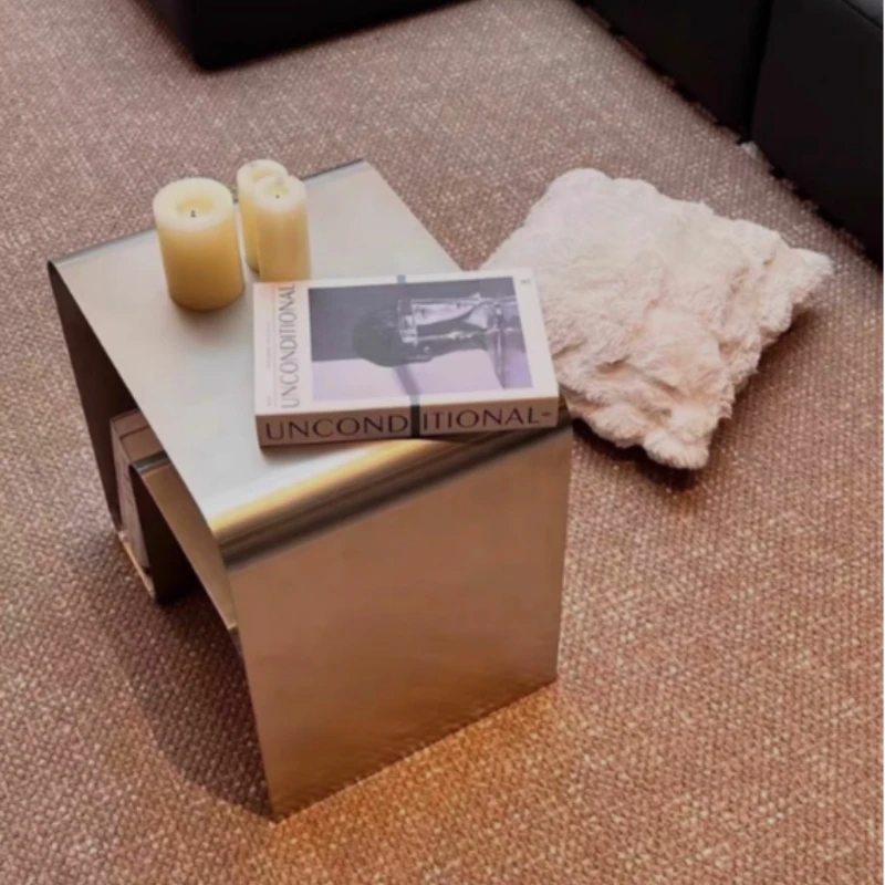 

Luxury Stainless Steel Nightstand Small Bedside Table for Modern Bedroom Minimalist Side Table with Unique Design Home Furniture