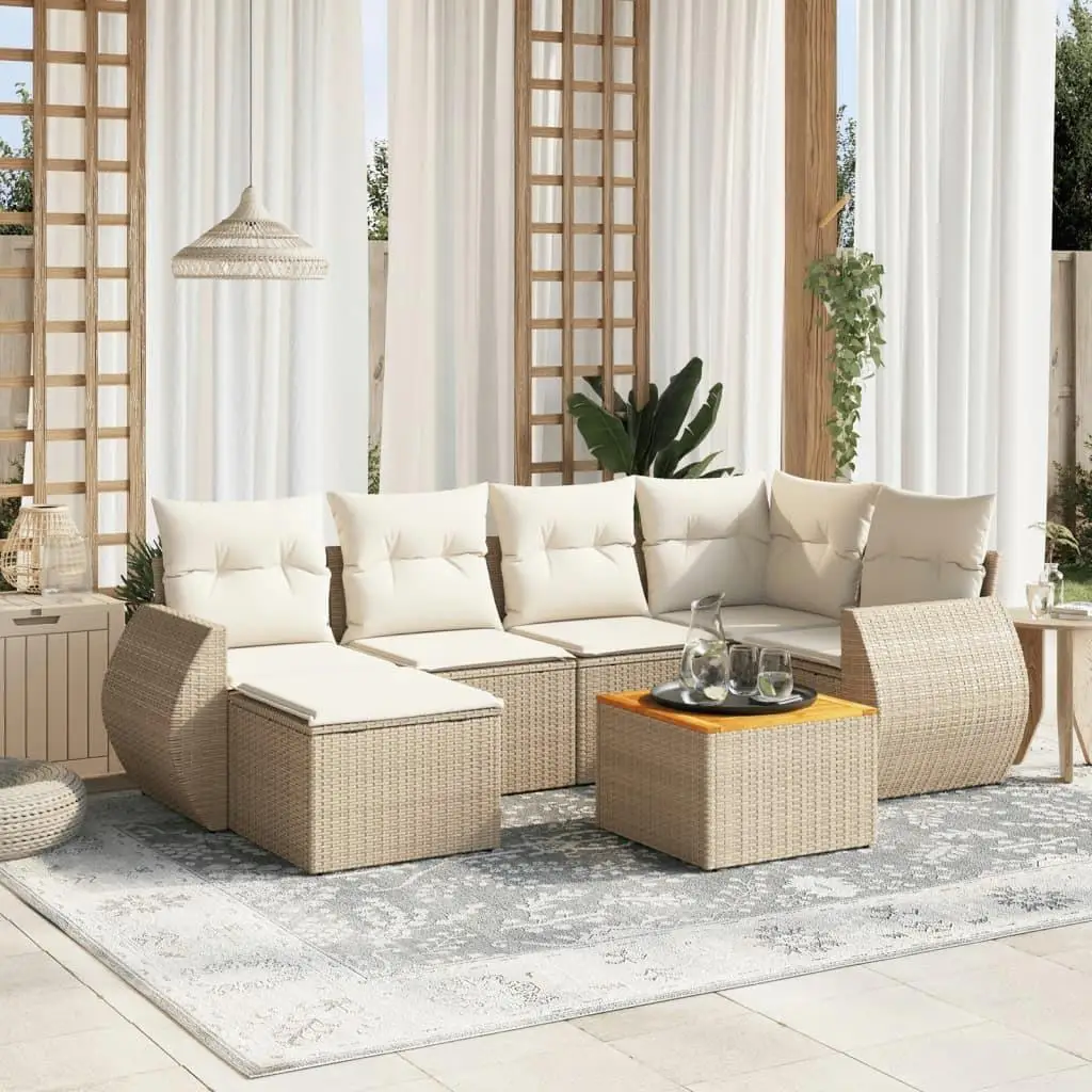 

Comfortable Luxury Garden Sofa Set in Beige Outdoor Furniture for Patio Balcony Living Room Stylish Seating Arrangement