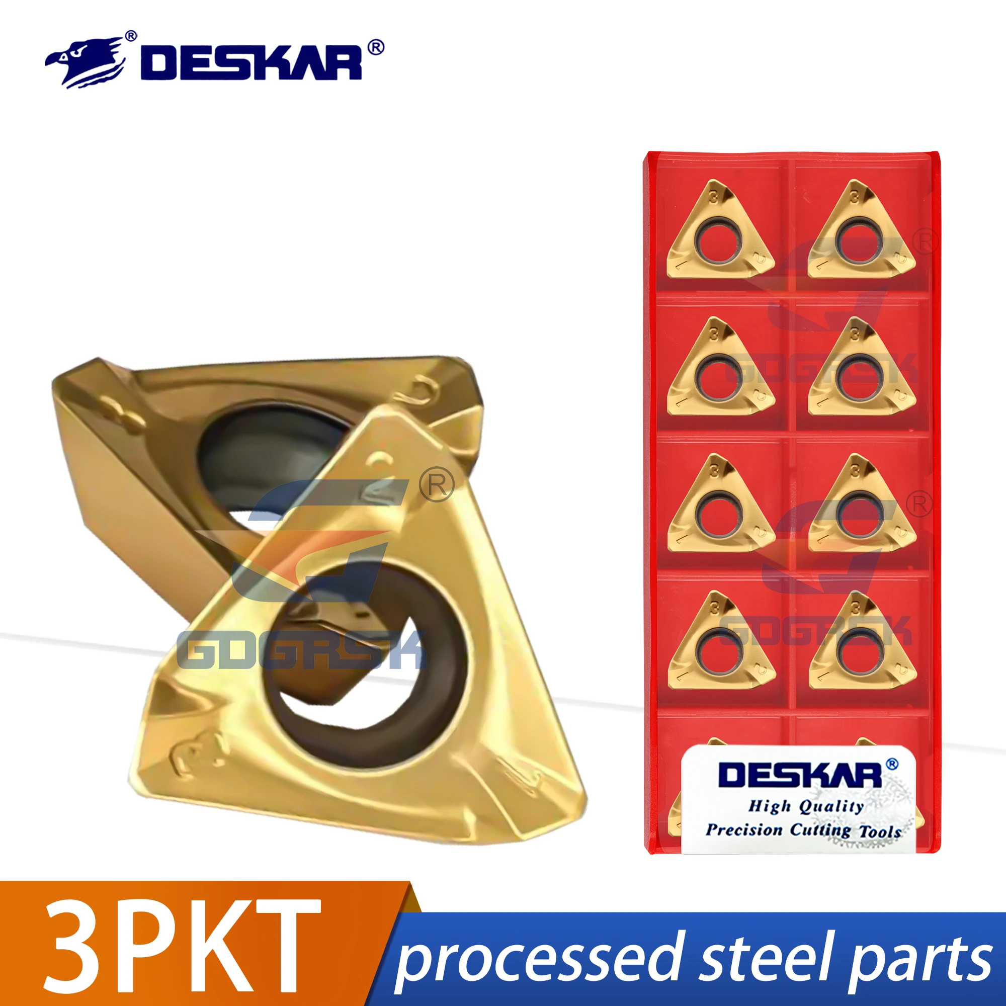 

DESKAR 100% оригинальный токарный станок, треугольные фрезы, лезвия 3PKT100408R-M 3PKT150508R-M, фрезерный станок для наружного круга, зерно