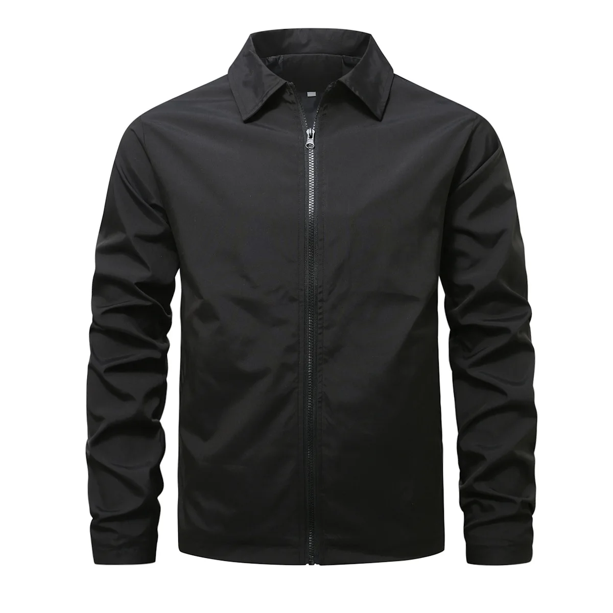 Frühling und Herbst Neue Baseball-Kragen Kurze Lose Einfarbige Jacke Herren Business Casual Dünner Mantel Trend – Detail 5