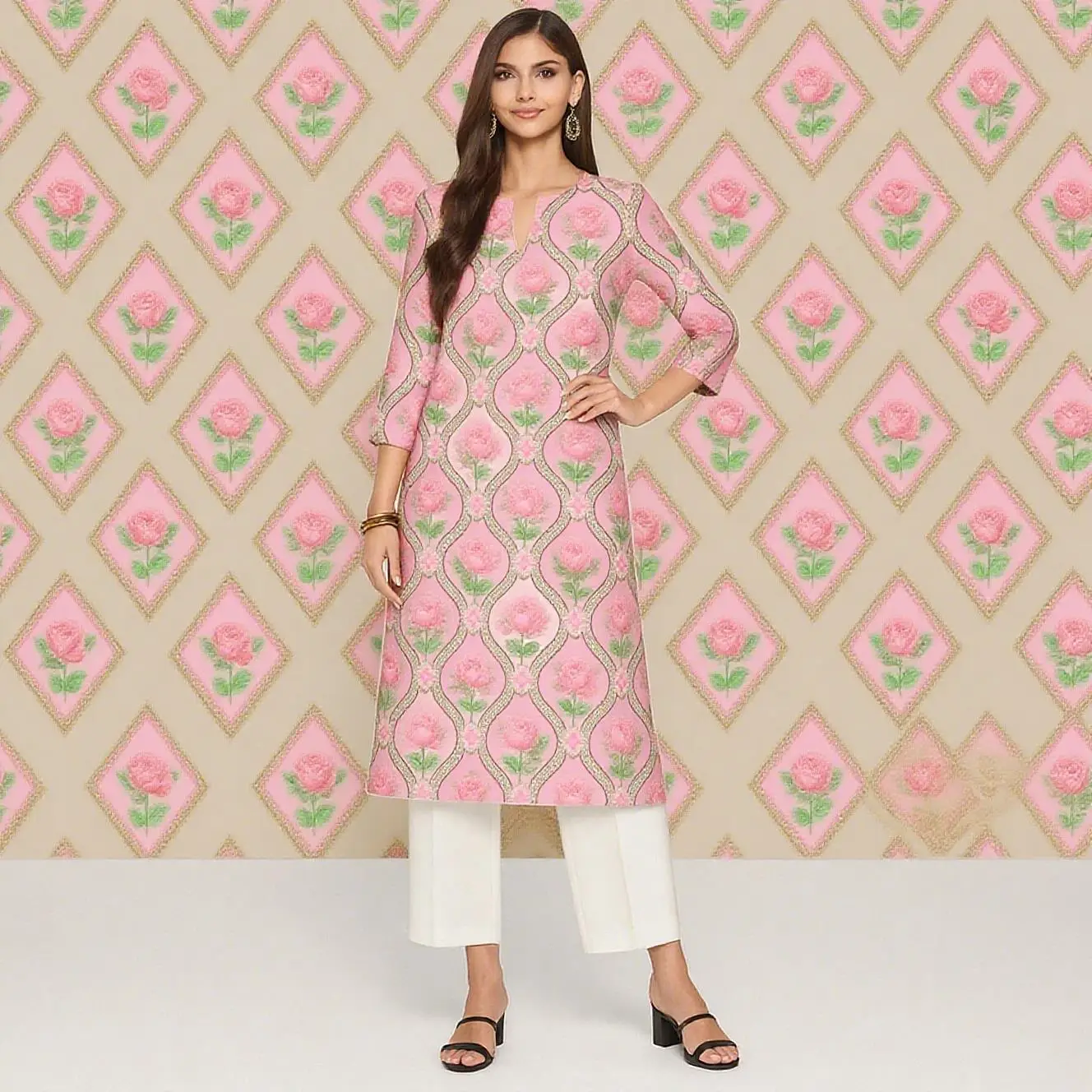 Muslim Women's Casual Fashionable And Comfortable Kurt Dress Straight Tube Casual Ethnic Round Neck Marokkanische Kleider Kaftan