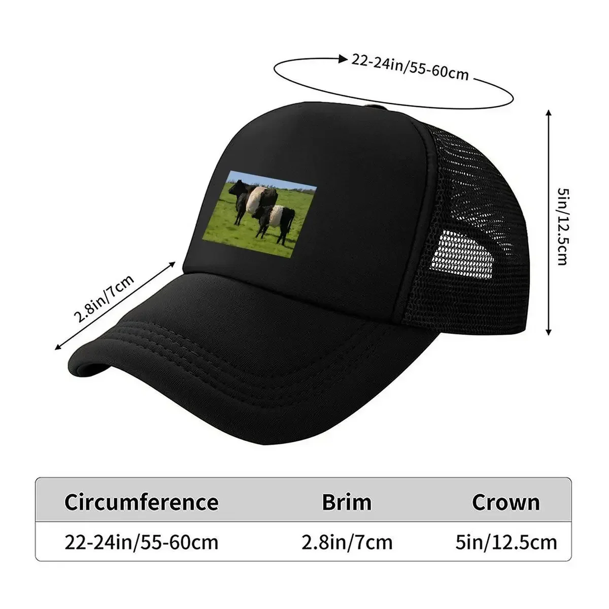 2026 “Belted Galloway Farm, Cattle Art Design” Mesh Baseball Cap