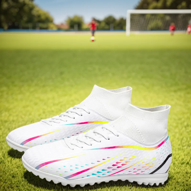 

Модные высокие футбольные бутсы в стиле унисекс, доступны в длинные и короткие шпильки (TF и FG), 3 цвета на выбор. обувь