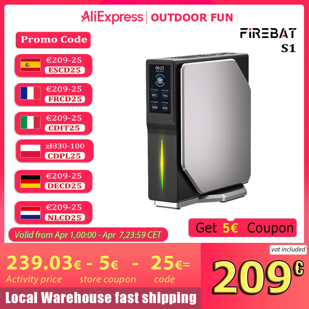 FIREBAT S1 Intel N100 ミニPC DDR4 16GB RAM 512GB SSD Windows 11