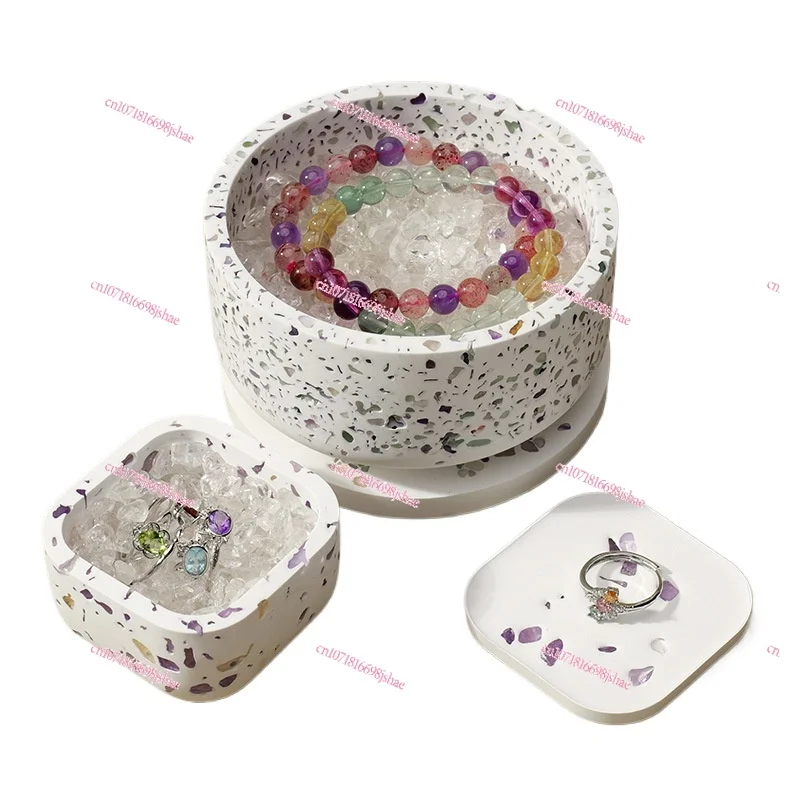 White Crystal Gravel Purification Utensils, Jewelry Storage Box Ornament