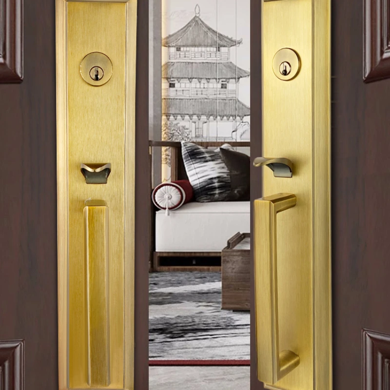 

American standard door lock, villa door, rural hall, alloy door, solid wood door handle, self built house, double door,