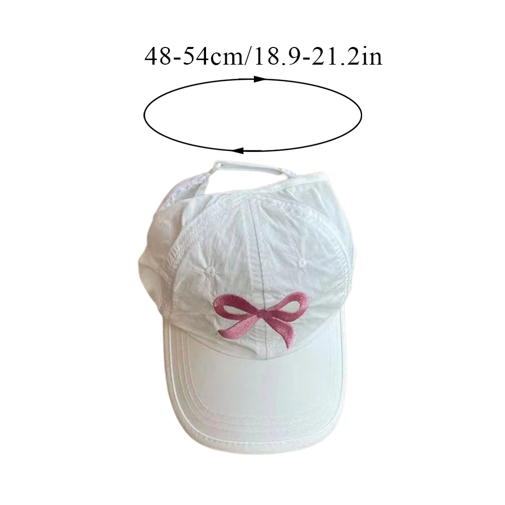 Sweet Bow Print High Ponytail Girls Hat Sun Hats Baseball Caps Adjustable Travel Caps Baby Children Peaked Caps Hat Visor Cap