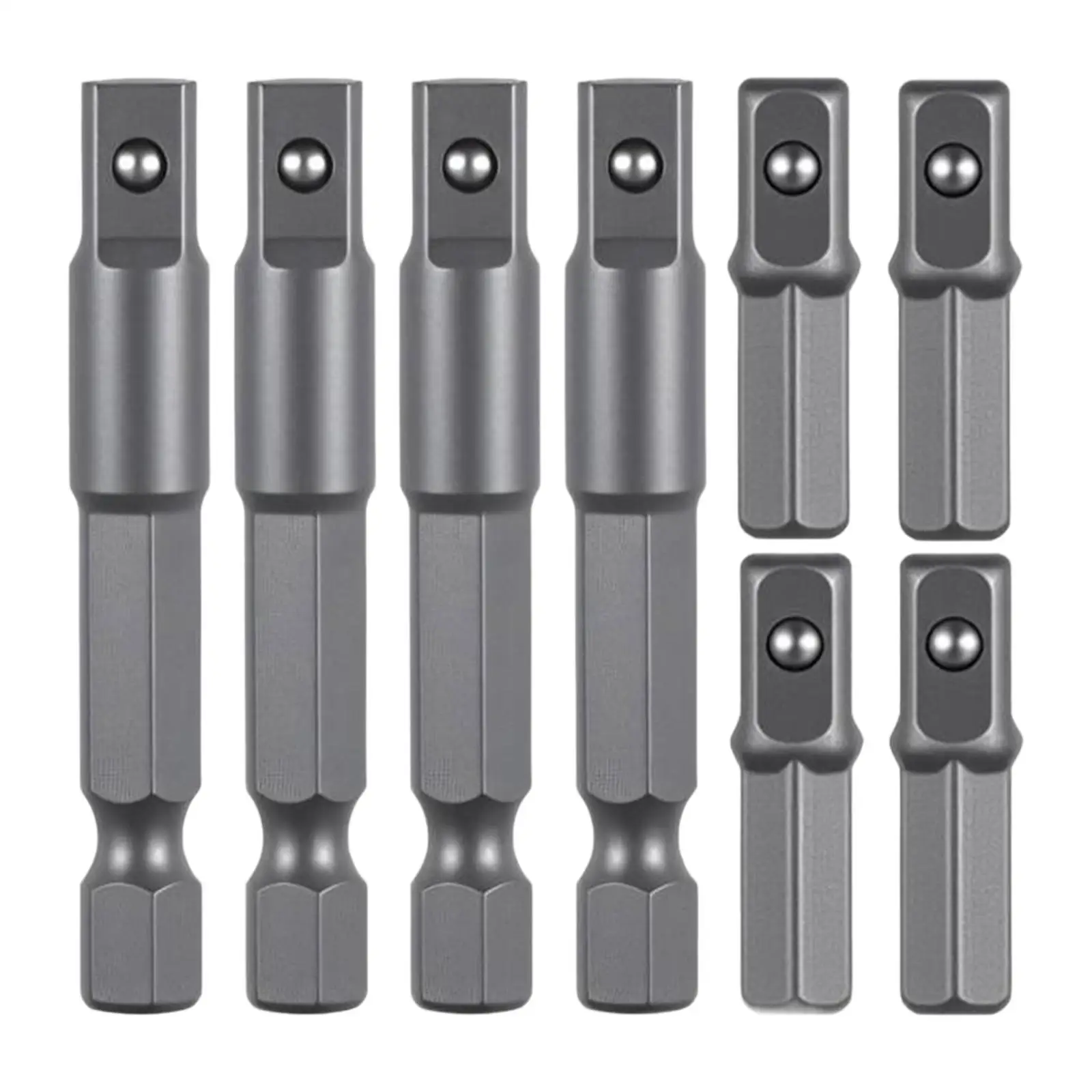 

8x 1/4" Hex Shank to Square Drive Adapters 2 inch 1 inch Impact Extension Adapters Converters for Pneumatic Tools