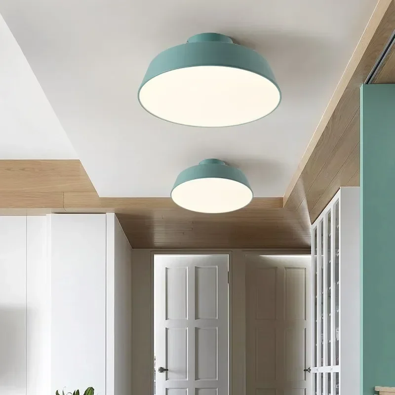 Modern LED Ceiling Light Nordic Macaron Rotatable Lamps For Hallway Entrance Bedroom Living Room Bar Illumination Fixture Lustre