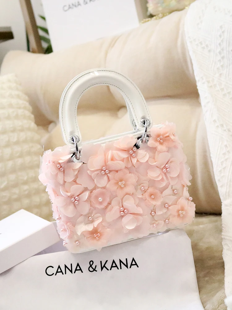 2024 nowa kwiatowa torebka księżniczki na ramię ręka Crossbody letnia impreza moda śliczna torba damska