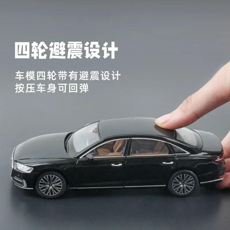 1:32 Audi A8L  Alloy Diecast Toy Vehicles Metal Car Model Shock Absorber Sound Light Collection Car Toys Gift F456