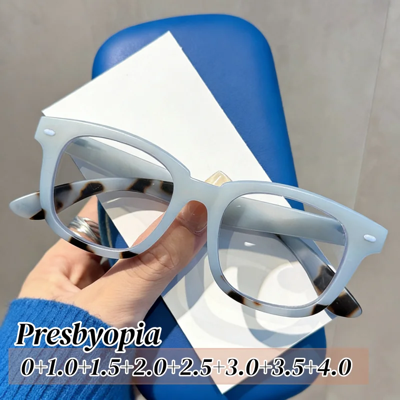 

Fashion Leopard Printed Reading Glasses for Women Unisex Round Frame Plus Diopter Eyewear Trendy Elegant Far Sight Eyeglasses