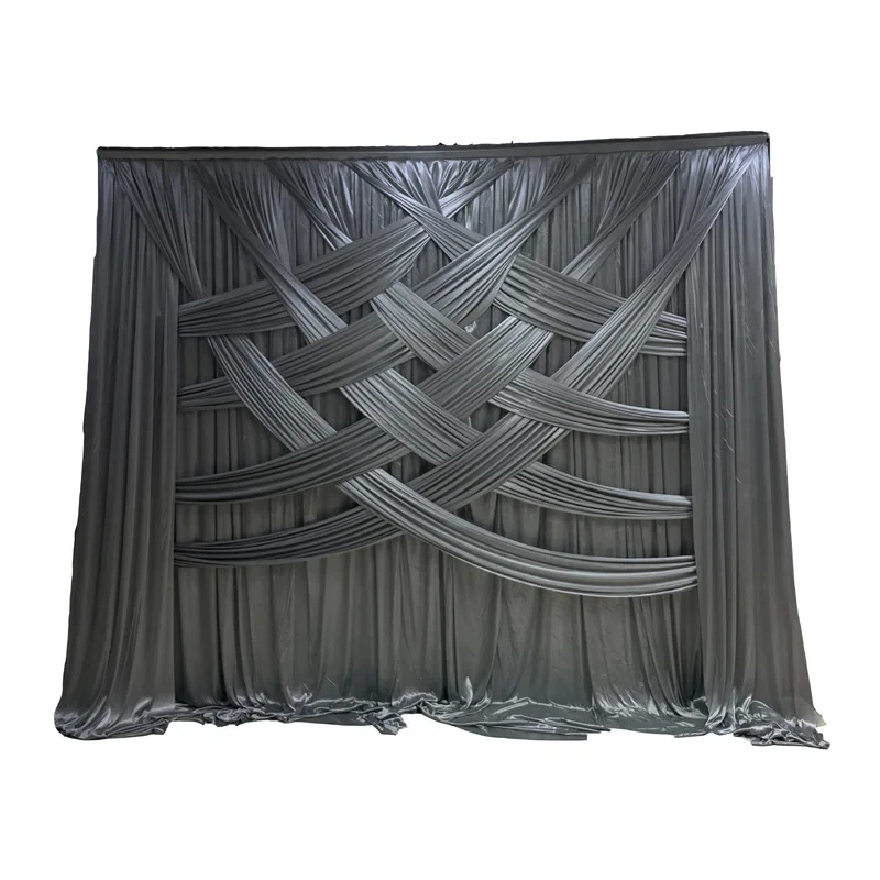 3x3M Ice Silk Transparent Wedding Backdrop Curtain Crossing Stage Background Drapery for Event Baby Birthday Party Decoration