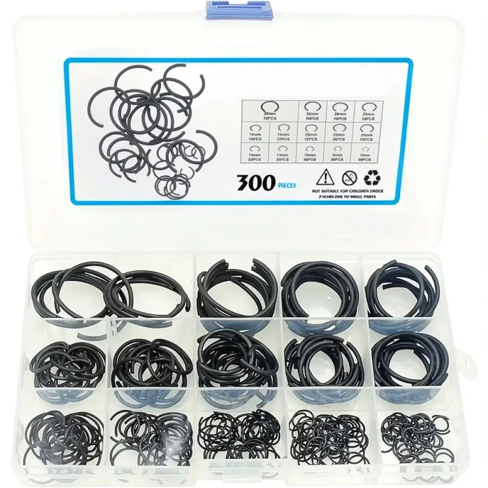 Precision Circlip Snap Ring Kit Manganese Steel C Type Retaining Rings For Machinery Valve Shaft Bearing Assembly