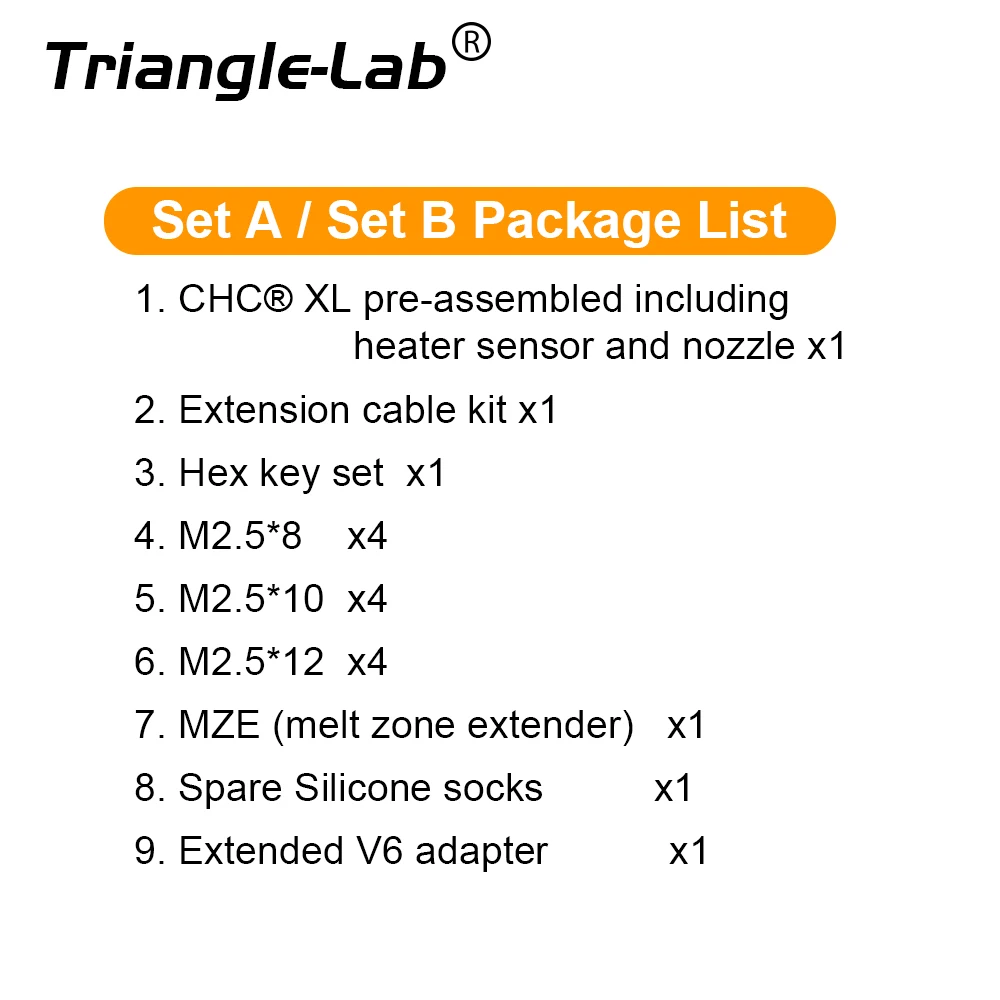 trianglelab CHC® XL HOTEND HIGH Performance high flowrate high speed wear-resistant FDM hotend Compatible carbon fiber VORON 3D