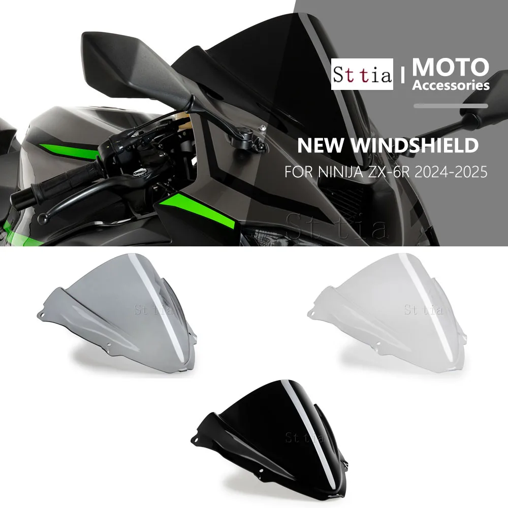 

For Kawasaki Ninja ZX-6R 2024 2025 ZX6R ZX 6R Motorcycle Windscreen Screen Wind Deflectors Double Bubble Windshield