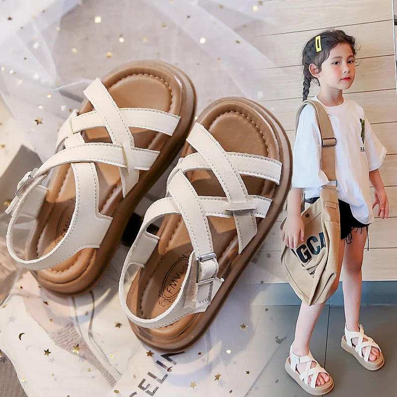 Girl's Shoes Children's Roman Sandals 2026 New Summer Sports Little Girl Sandals Soft Sole3595