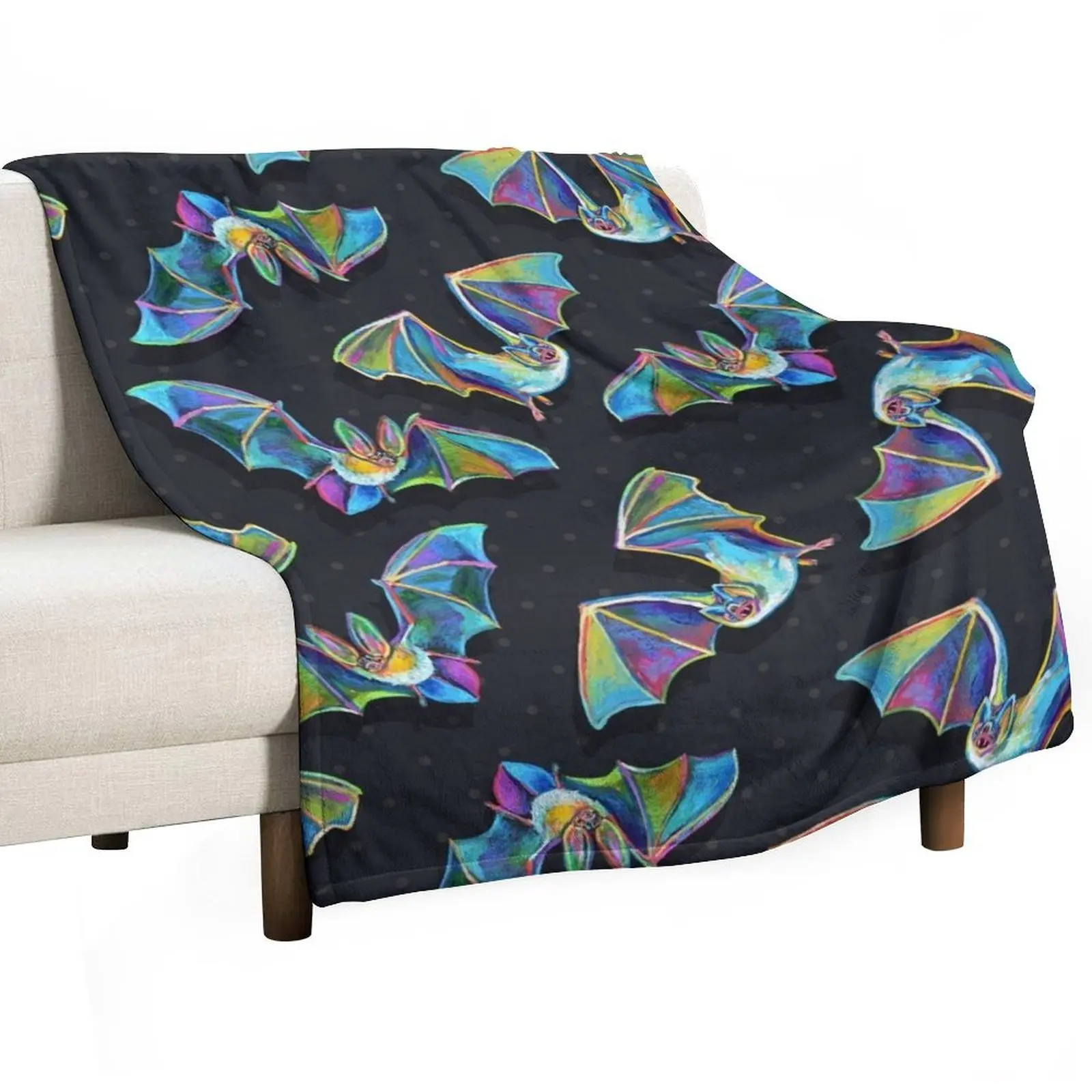 Psychedelic Bat Pattern by Robert Phelps Throw Blanket Soft Plush Plaid Blankets For Sofas Thins warm for winter Blankets