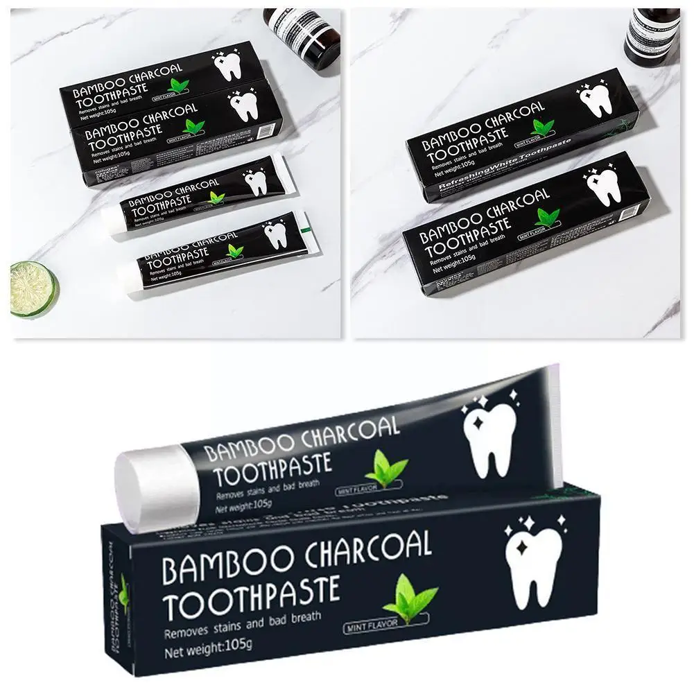 Bamboo Black Toothpaste Teeth Whitening Deep Clean The Care Charcoal Whitening Teeth Products Toothpaste All-purpose Black H9N7