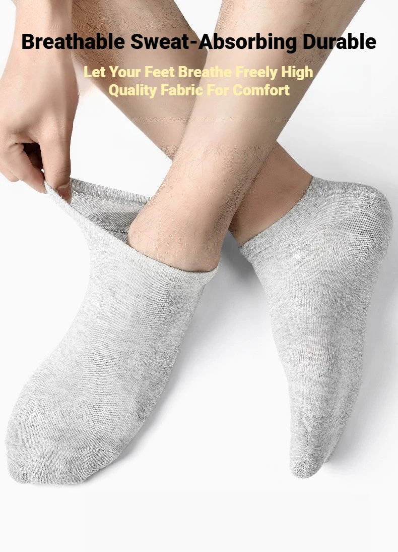 Herren-Bootssocken, die kaum sichtbar sind, dünne, atmungsaktive Socken für den Sommer, hochwertige, schwarze, kurze Socken für Studenten, ideal für den täglichen Gebrauch. – Detail 2
