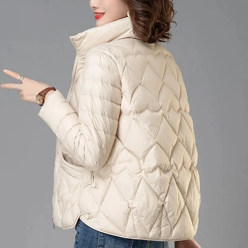 Lightweight Down Cotton Jacket Women Coats 2023Autumn Winter New Middle-aged Mother Clothes Short Cotton Jacket Female Outerwear