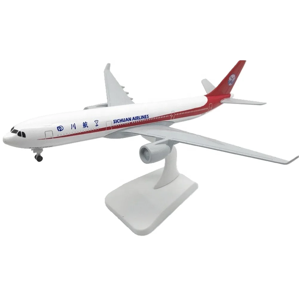 Promotional Business Gift Items Alloy Material Scale 1:200 20cm Airbus A330 Sichuan Airline Airplane Model Home Decor Accessory