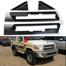 For Toyota Land Cruiser LC70 LC71 LC76 LC77 LC79 FJ70 FJ79 Chrome Car Side Logo Frame Body Fender Cover Trim Anti Scratch Rubber