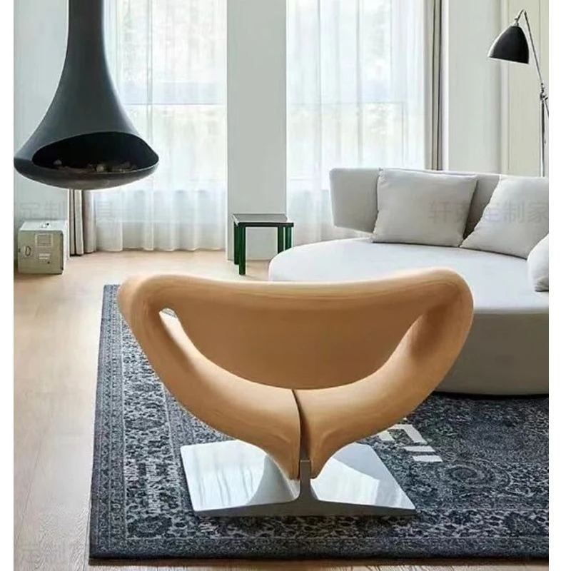 Leisure chair, creative streamer sofa chair, small apartment living room, single chair