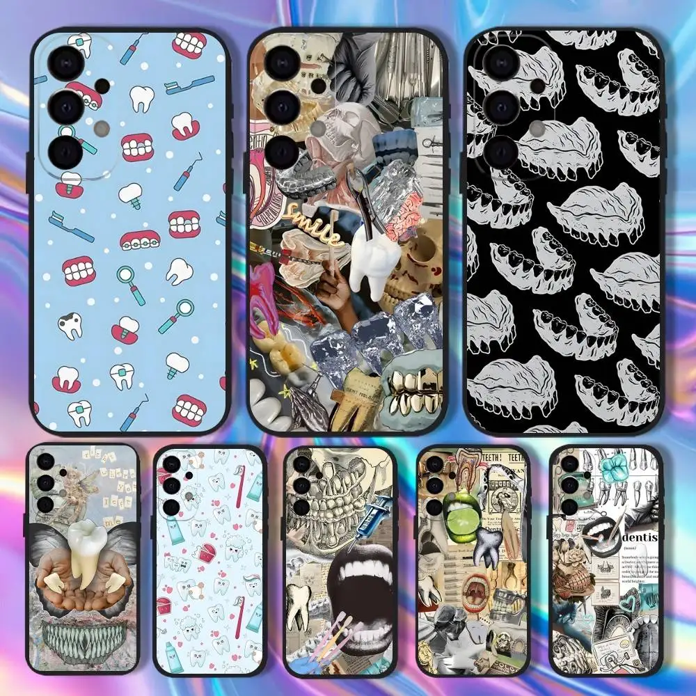 

Dentist Teeth Tooth Collage Phone Case For Samsung S25,S24,S21,S22,S23,S30,Ultra,S20,Plus,Fe,Lite,5G Black Cover