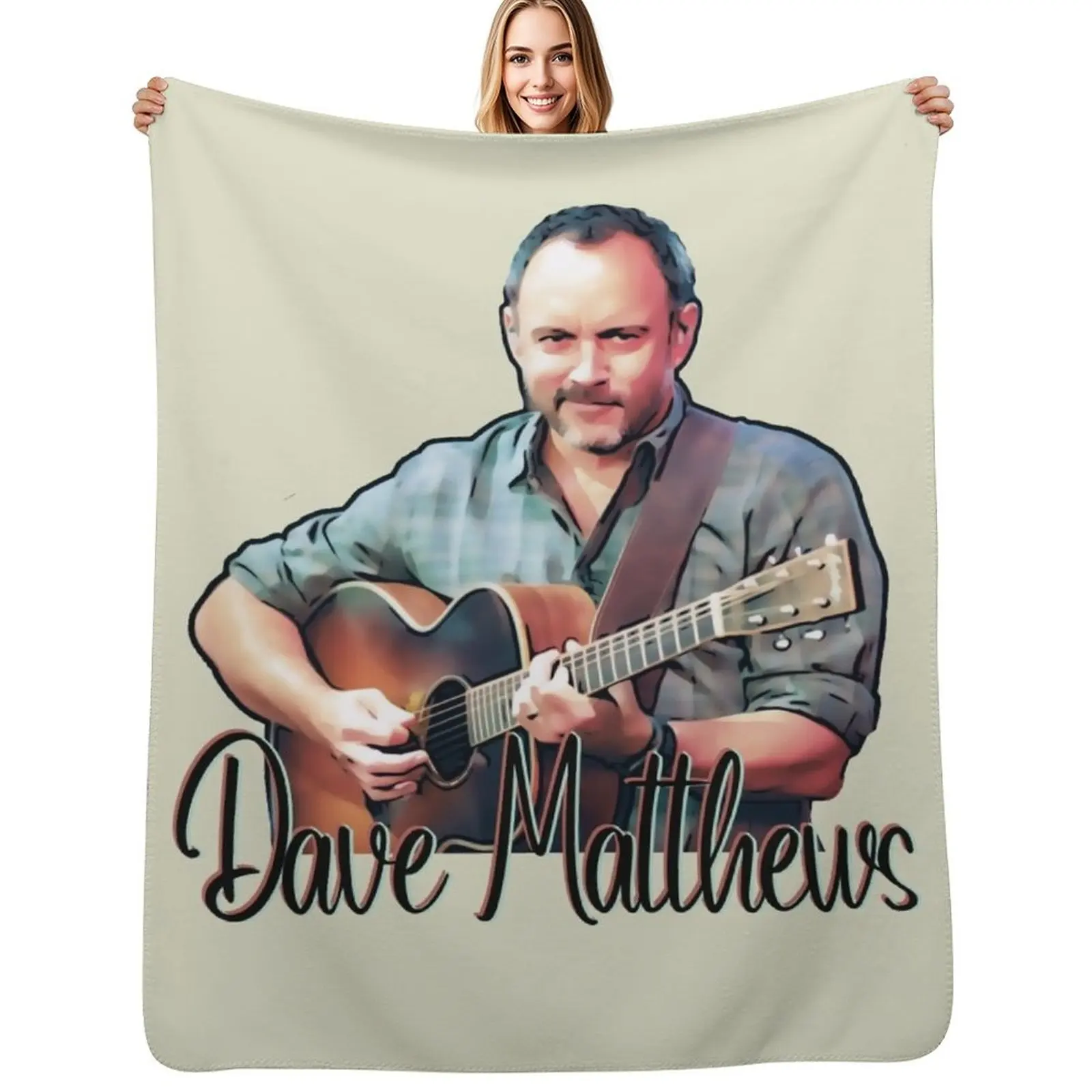 Dave Matthews With Guitar (Cartoon) Throw Blanket Decorative Beds Decorative Sofa Warm Bed Bed linens Furry Blankets