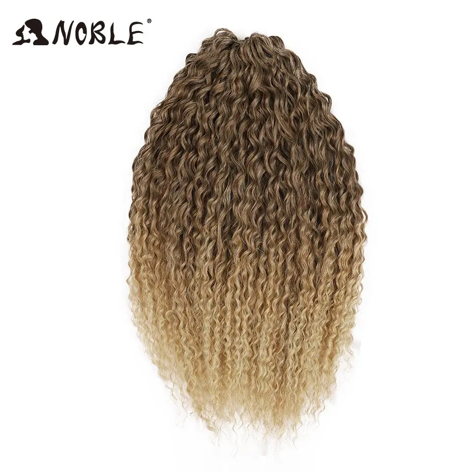 Noble 24 Inch Ombre Blonde Water Wave Crochet Hair, Synthetic Braiding Hair Extensions, Pre-Looped Curly Crochet Braids For Wome image 5