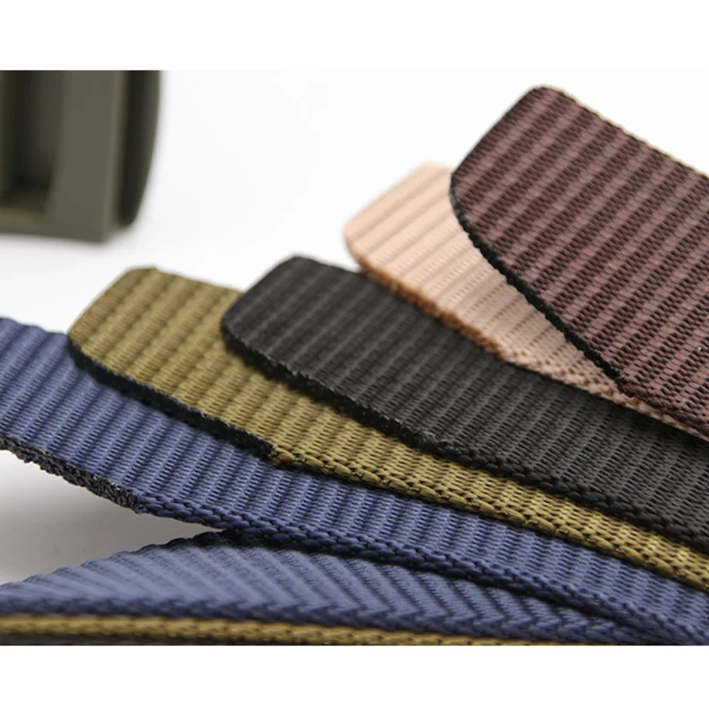 

2 pcs Canvas Belt Lightweight Adjustable Waist Band Plastic Buckle For Men Outdoor Training Exploration Durable