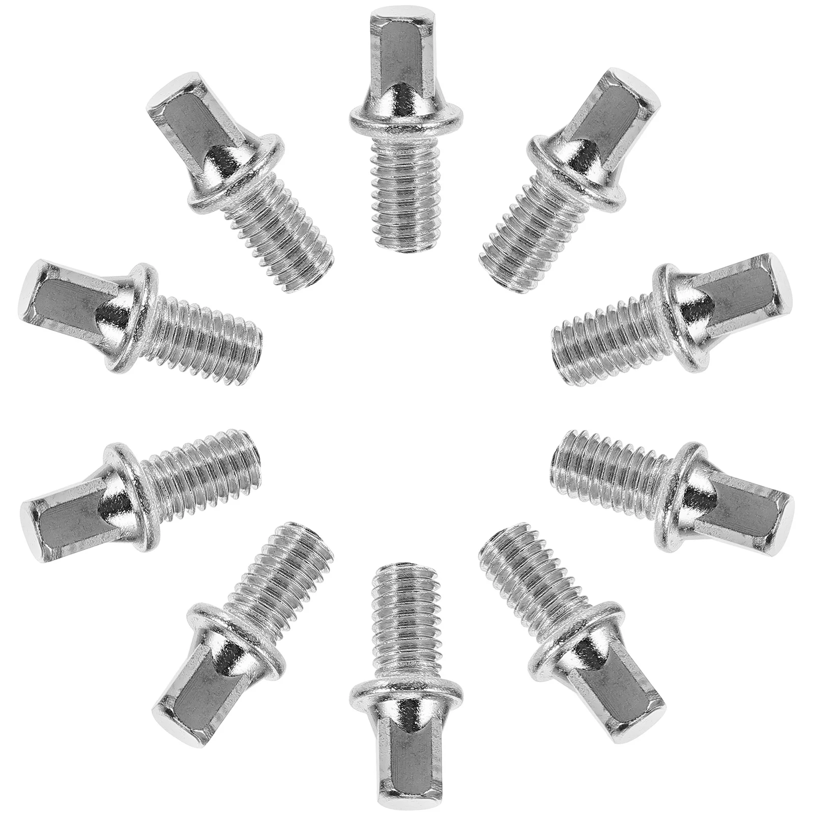 

10pcs Screw Fittings M6X10mm Silver Plated Iron Bolts Snare Pedal Key Drum Repair Parts Percussion Accessories Drum Kit Tools