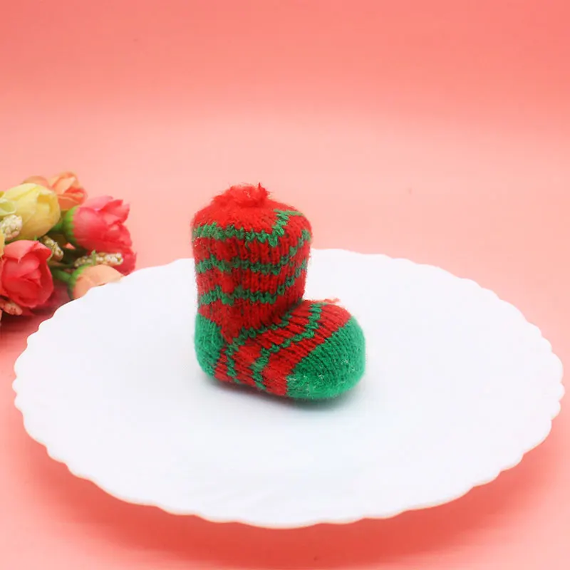 3 Stück Cartoon-Weihnachtsbaum-Anhänger, gestrickte Ornament-Serie, DIY-Material für Schuh-, Socken- und Taschendekoration – Detail 11