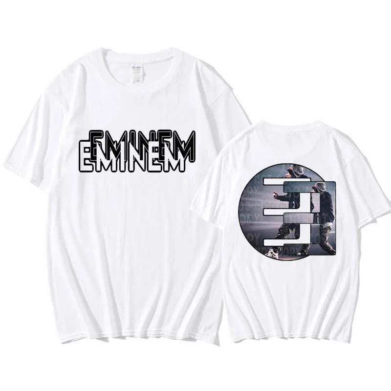 Eminem Marshall Mathers Trendy Rapper T Shirt Men's Clothing Harajuku Hip Hop T-shirt Male Vintage Harajuku Oversized T Shirts