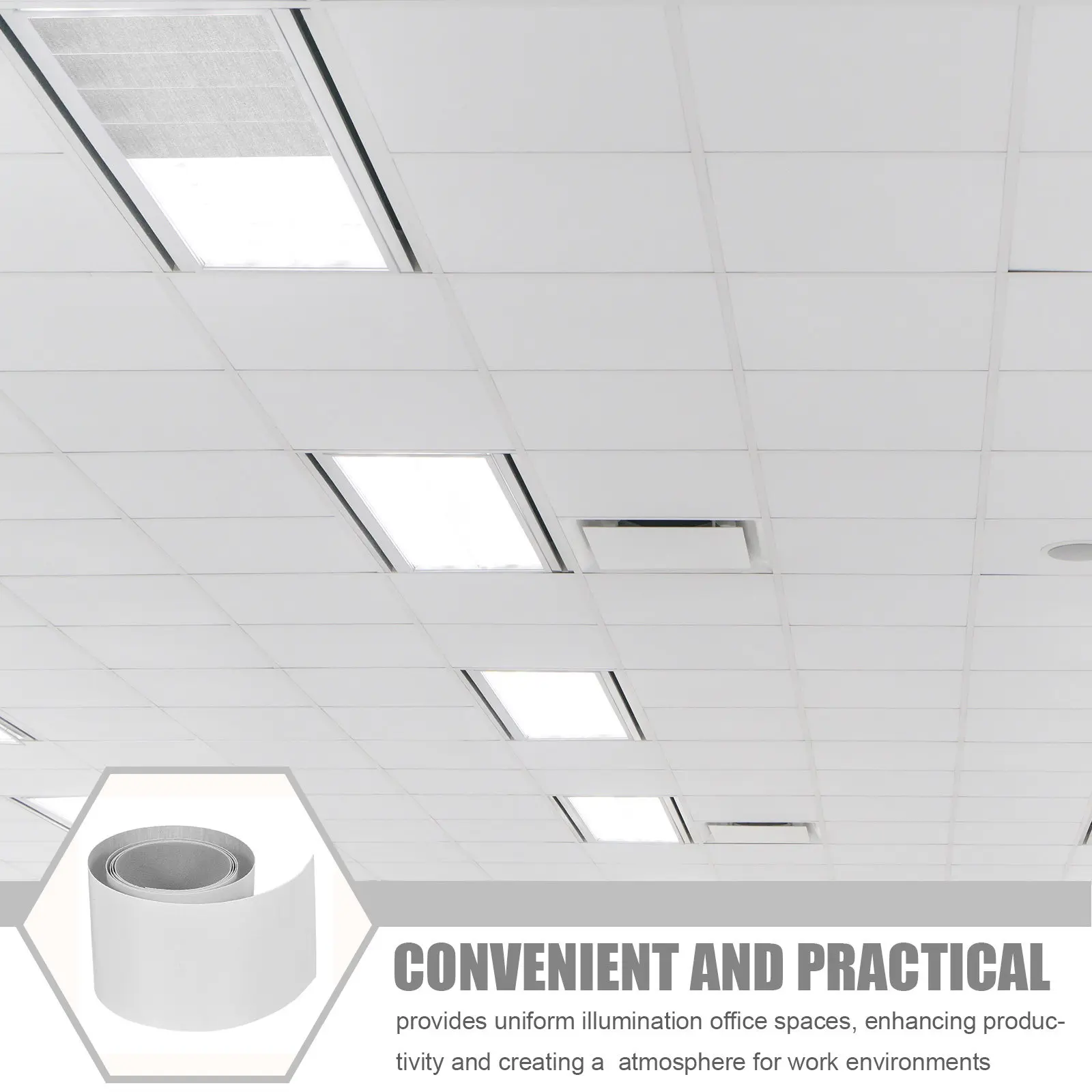 Long Strip Ceiling Light Diffuser for Office Soft Uniform Illumination Anti-Dazzling Eye Protection Fire Resistant Lamp Shade