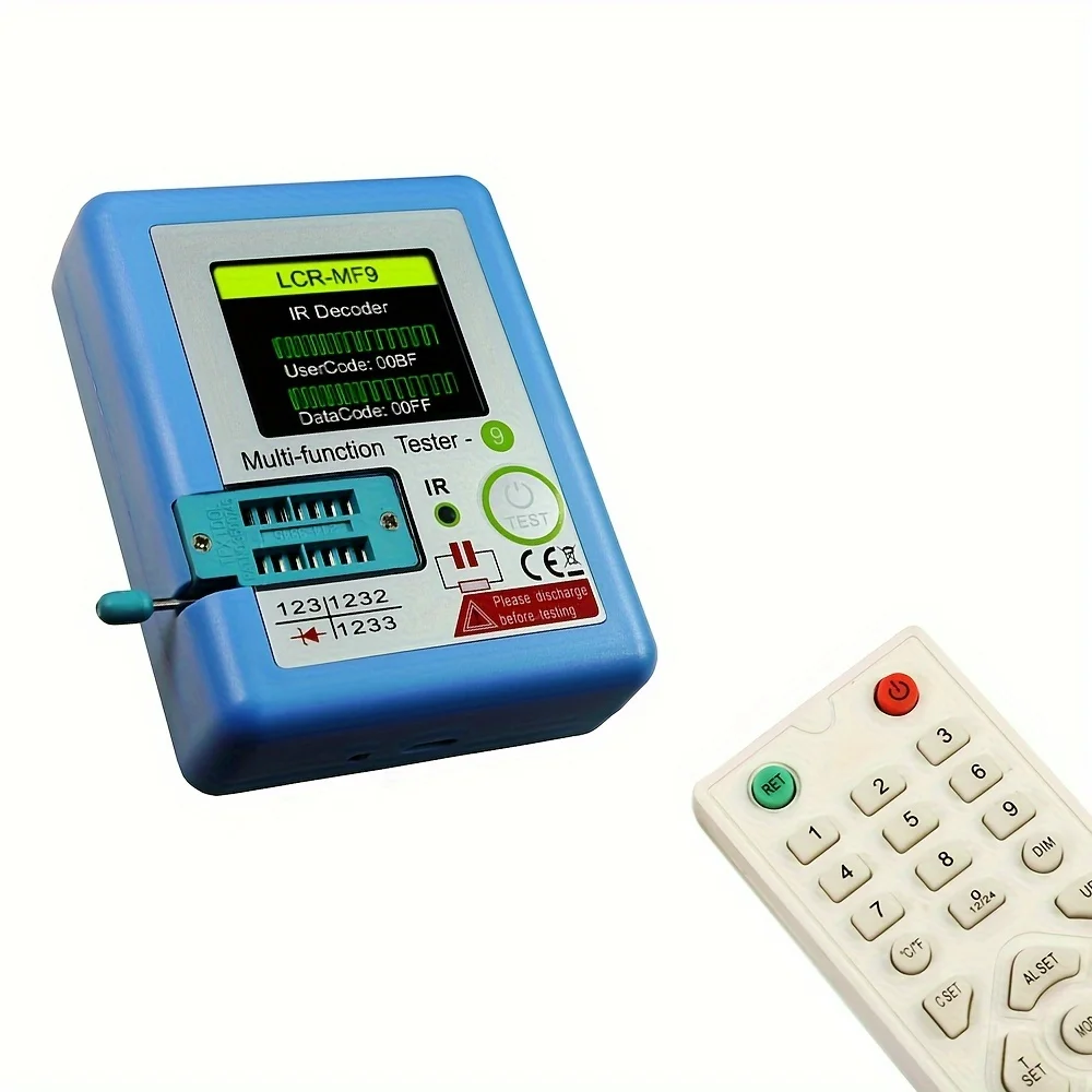 

USB Rechargeable Digital LCR Meter, High Precision 0.01 Accuracy Multifunction Tester for Capacitors, Triac with Color Display