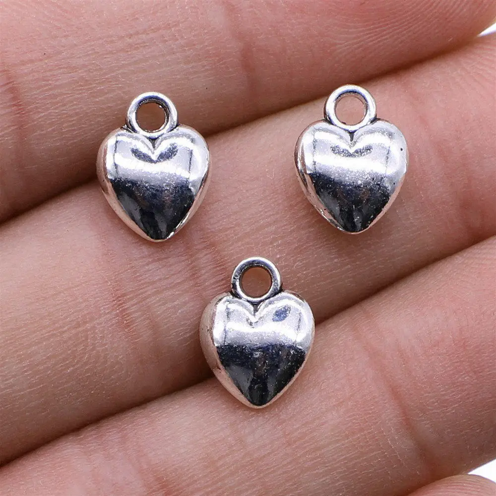 Grid Heart Couple Wedding Charm Pendant Alloy Love Theme For DIY Bracelet Necklace Jewelry Making Supplies - view 6