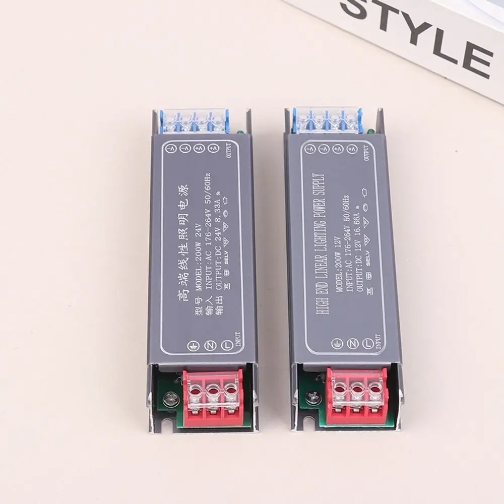 1Pcs DC 12V 24V Switching Power Supply 60-400W Aluminum Profile LED Light Driver Short Circuit Protection Ultra Thin