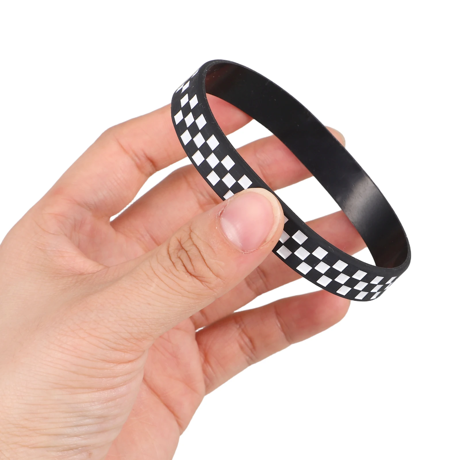 

12 Pcs Plaid Bracelet Festival Wrist Compact Event Bands Silica Gel Admission Wristbands Checkered Theme Party