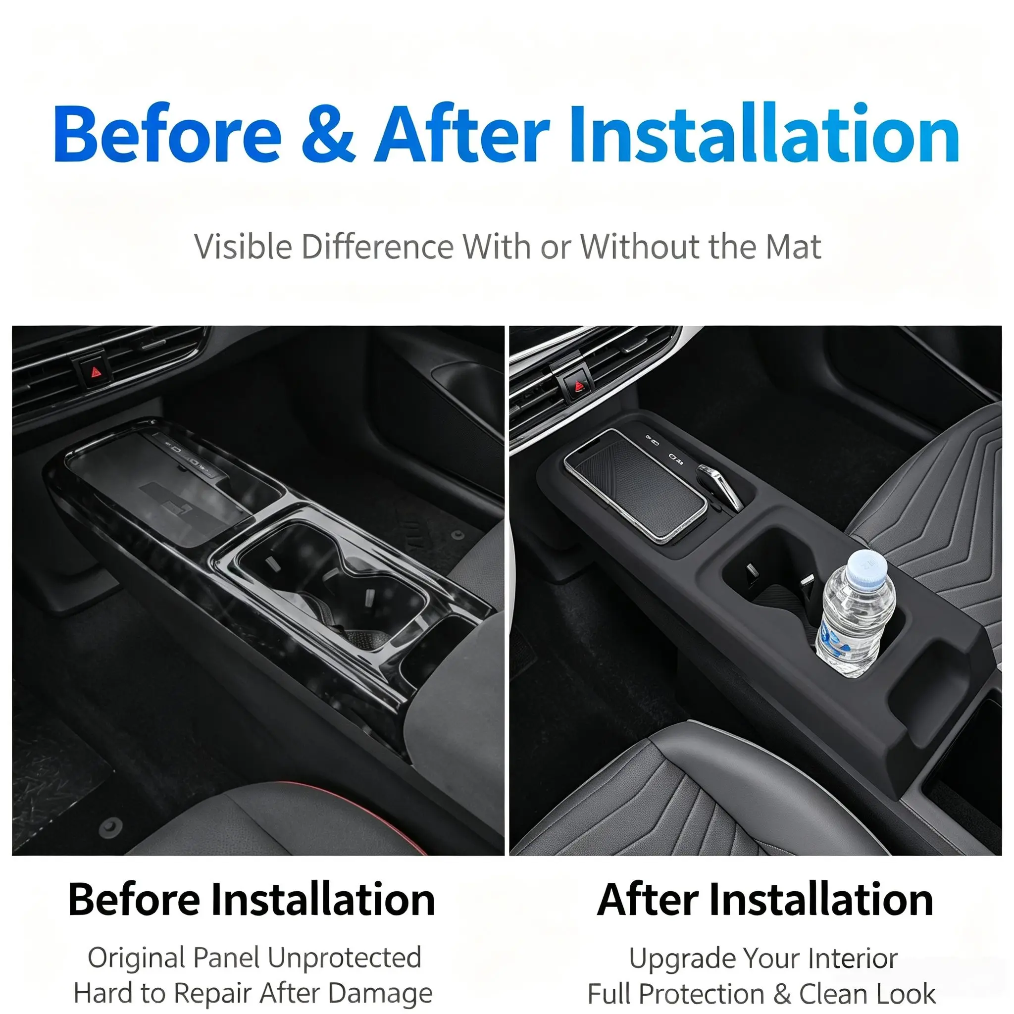 Center Console Cup Holder Mat For VW ID.3 2025-2026 Silicone Drink Storage Organizer Anti-Scratch Car Interior Accessories 3