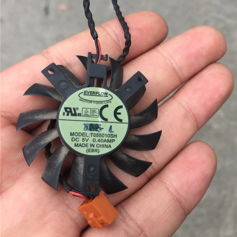 

1 шт. для EVERFLOW T055010SH 5 В 0,40 А 27*35*35 мм 2-проводной вентилятор видеокарты