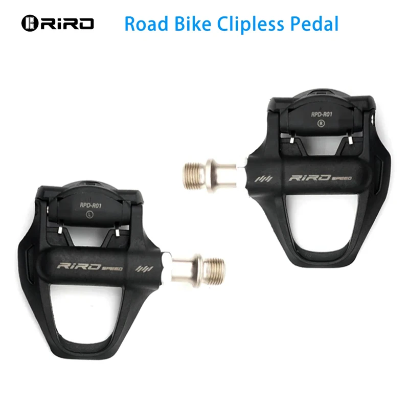 

RIRO Road Bike Clipless Pedal Ultralight MTB Self-Locking Pedals Cycling DU+Bearing Cleats Pedal for SPD System with Plate