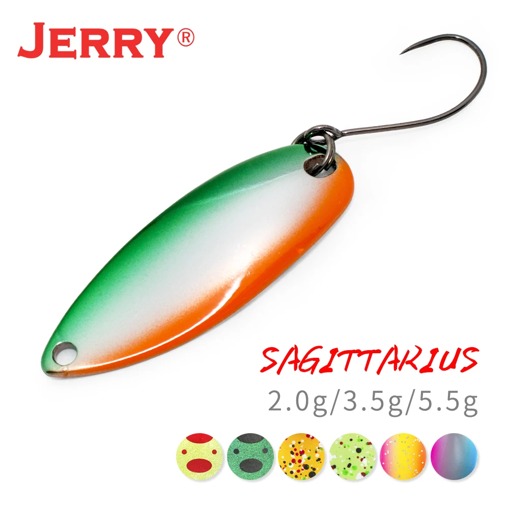 Jerry Fishing Lures Stream & Area trota cucchiai piccoli filatori leggeri ami singoli di alta qualità esche dure