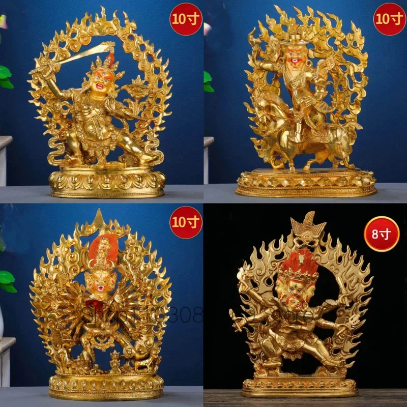 Wholesale Buddha statue Tibet Nepal COPPER gilding god statue Yamantaka Hayagriva DANJIAN Dharma Black Manjushri Rare Buddha