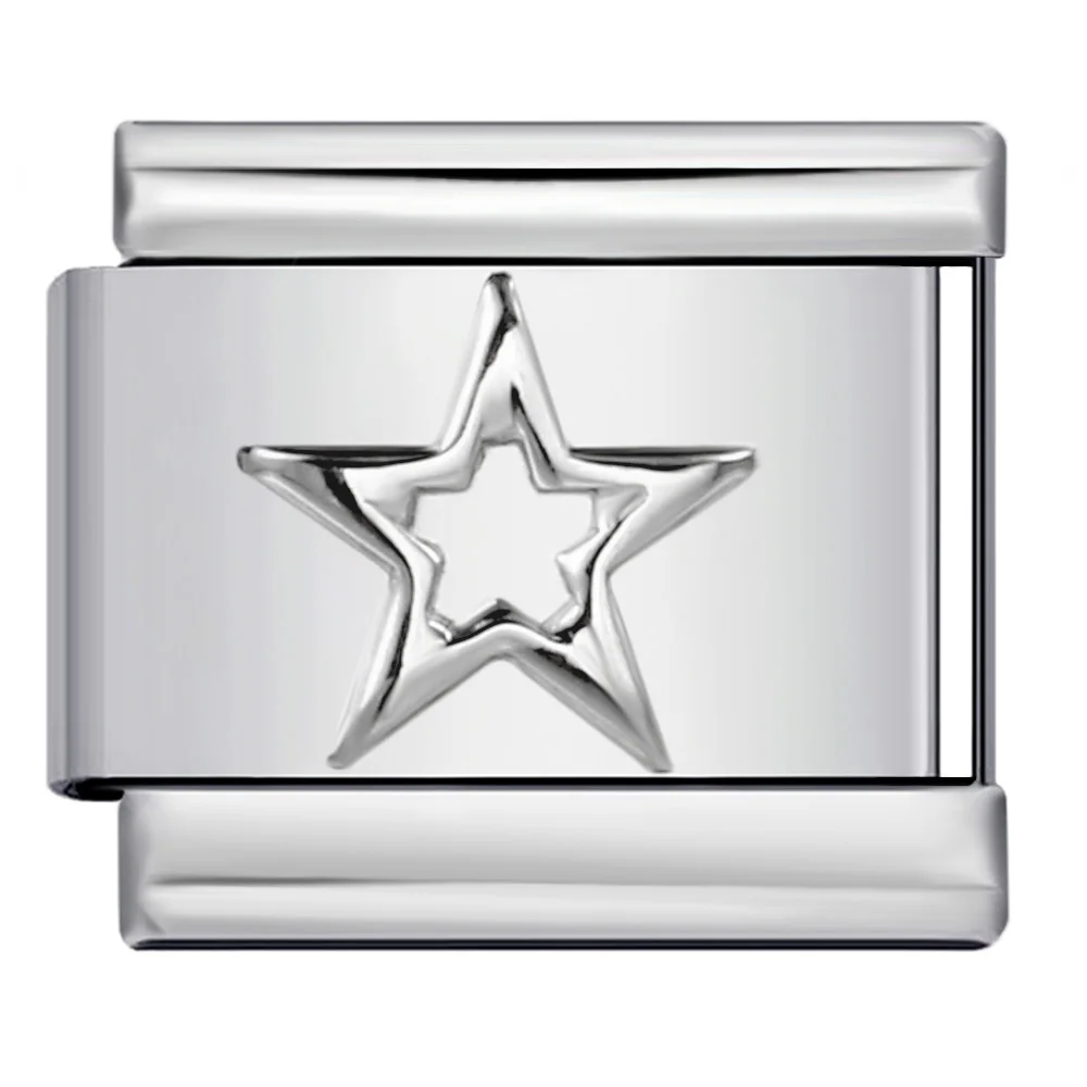 Modisches Neues Designer-Blumen-Stern-Augen-Herz-Charm-Armband, passend für 9mm italienische Charms, Edelstahlschmuck zum Selbermachen für Damen und Herren – Detail 6