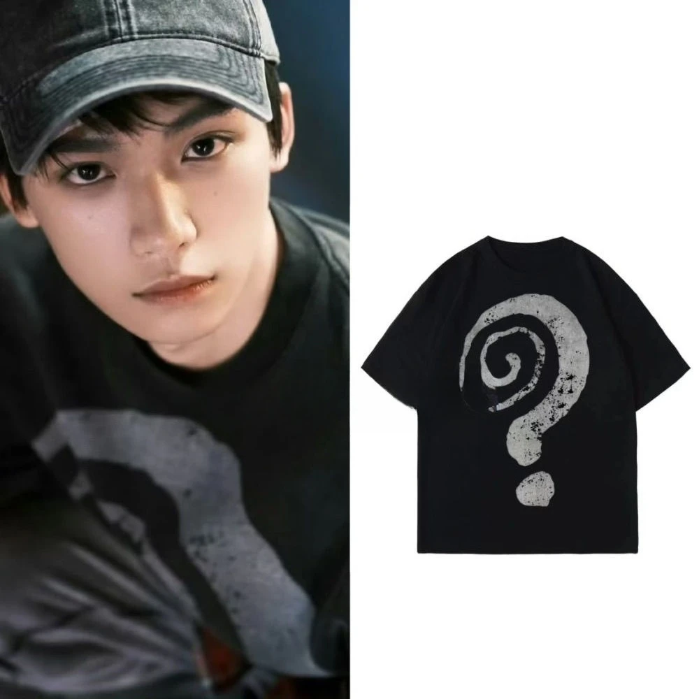 Ziyu-Camiseta holgada de manga corta para hombre y mujer, ropa personalizada con espiral, gran pregunta, algodón puro