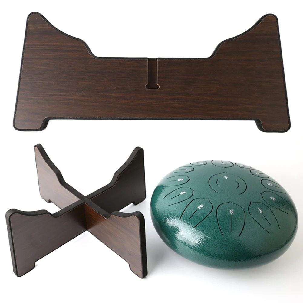 Steel Tongue Drum Holder Detachable Wooden Display Stand Steel Tongue Drum Bracket for 8/10 Inch Percussion Instrument