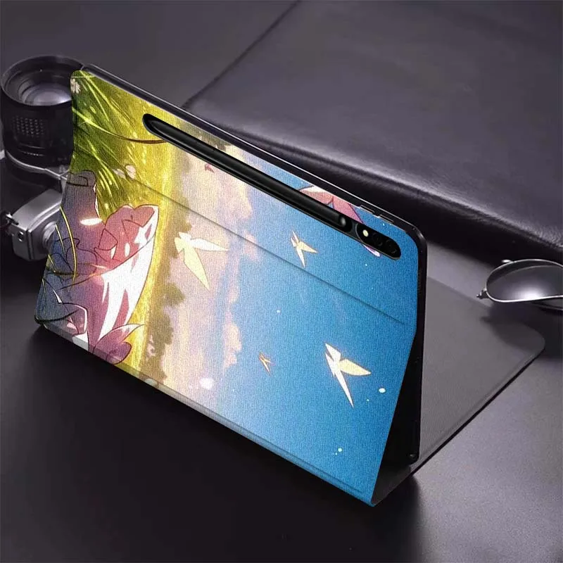 Rem Art Cartoon Anime لهاتف سامسونج جالاكسي تاب S9 S10 S6 S7 S8 FE Plus Lite بوصة غطاء قابل للطي حافظة لوحي #4